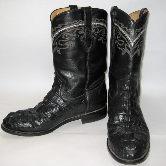 Pistolero All Leather Black Cowboy Boots Mens 9.5 main image 5